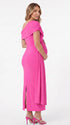 Hot Pink Ruched Maternity Maxi Dress for Special Events | Bumplook