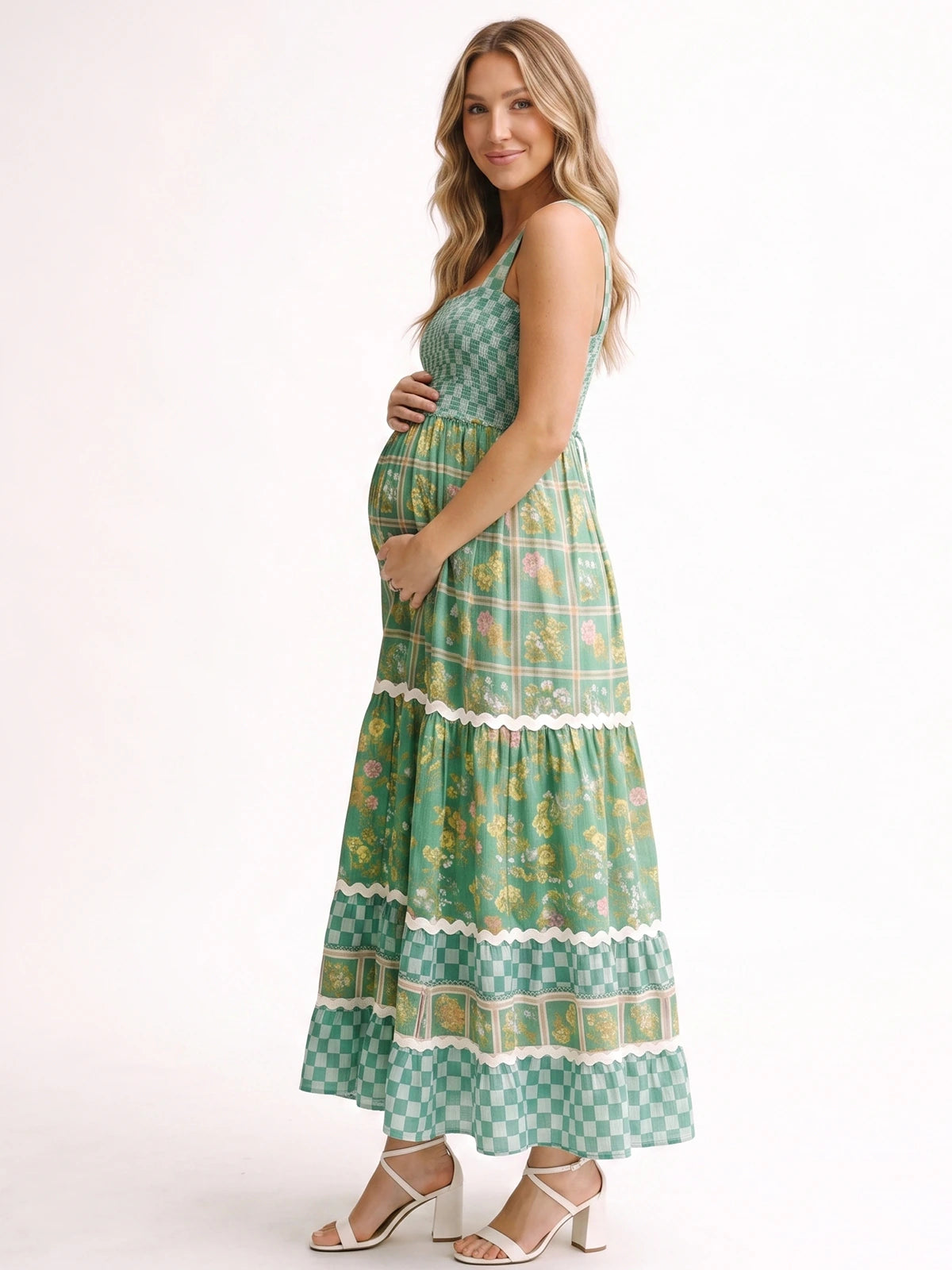 Boho Maternity Maxi Dress for Summer Baby Shower and Babymoon | Bumplook