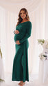 Emerald Green Maternity Baby Shower Dress for Pregnancy Celebration and Special Occasion | Bumplook