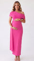 Hot Pink Maternity Dress for Girl Baby Shower and Gender Reveal | Bumplook