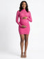 Hot Pink Rhinestone Maternity Mini Dress – Sparkly Birthday & Pregnancy Announcement Outfit
