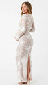 Ivory 3D Floral Lace Sweetheart Maternity Maxi Dress with Detachable Sleeves for Maternity Photoshoot, Baby Shower, Pregnancy Announcement, Fine Art Portrait and Bridal Style | Bumplook