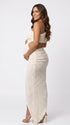 Ivory One Shoulder Cutout Maternity Dress | Bumplook