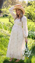 Ivory Floral Maternity Dress, Boho Pregnancy Maxi Dress for Baby Shower, Maternity Photoshoot, Pregnancy Announcement, Garden Events | Bumplook