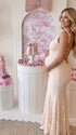 Ivory Lace Pregnancy Dress with Floor Length Flared Hem | Bumplook