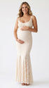 Ivory Lace Maternity Dress for Outdoor Pregnancy Photoshoot | Bumplook