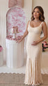 Ivory Lace Maternity Dress with Fitted Flared Silhouette | Bumplook