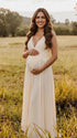 Romantic Ivory Maternity Dress for Pregnancy Portraits | Bumplook