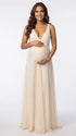 Ivory Low Back Maternity Dress with Cross-Back Straps | Bumplook