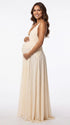 Ivory Maternity Gown with Lace Waist Detail | Bumplook