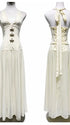 Ivory starfish halter maternity maxi dress with lace-up back and flowing chiffon skirt for beach baby shower and coastal maternity photoshoot