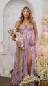 Lavender Floral Maternity Dress, Spring Baby Shower Maternity Maxi Dress for Baby Shower, Maternity Photoshoot, Gender Reveal, Pregnancy Announcement, Garden Party, Bridal Shower, Formal Events | Bumplook