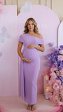 Lavender Maternity Dress for Spring Maternity Photoshoot | Bumplook