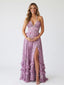Lavender Pearl Halter Maternity Maxi Dress – Romantic Garden Baby Shower Gown