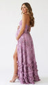Lavender Pearl Halter Maternity Dress, Romantic Garden Maternity Maxi Dress for Baby Shower, Maternity Photoshoot, Gender Reveal, Pregnancy Announcement, Wedding Guest, Bridal Shower, Formal Events | Bumplook