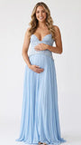 Light Blue Maternity Dress, Lace Corset Pregnancy Gown for Baby Shower, Maternity Photoshoot, Gender Reveal, Pregnancy Announcement, Wedding Guest, Bridal Shower, Formal Events | Bumplook