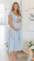 lace maternity photoshoot dress flutter sleeves