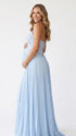 Baby Blue Maternity Dress, Halter Pleated Pregnancy Maxi Dress for Baby Shower, Maternity Photoshoot, Gender Reveal, Pregnancy Announcement, Wedding Guest, Bridal Shower, Formal Events | Bumplook