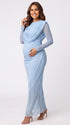 Blue Gender Reveal Dress, Baby Blue Maternity Dress for Baby Shower, Maternity Photoshoot, Pregnancy Announcement, Wedding Guest, Bridal Shower, Formal Events | Bumplook