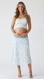 Light Blue Polka Dot Maternity Two Piece Set, Blue Maternity Outfit for Baby Shower, Maternity Photoshoot, Gender Reveal, Pregnancy Announcement | Bumplook