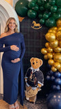 Navy Blue Formal Maternity Dress for Baby Shower and Special Occasion | Bumplook