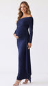 Navy Maternity Special Occasion Dress for Pregnancy Celebration and Formal Events | Bumplook