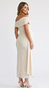 Ivory Fitted Maternity Photoshoot Gown for Pregnancy Announcement | Bumplook