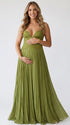 Olive Green Maternity Dress, Lace Corset Pregnancy Maxi Dress for Baby Shower, Maternity Photoshoot, Gender Reveal, Pregnancy Announcement, Wedding Guest, Bridal Shower, Formal Events | Bumplook