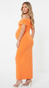 Orange Draped Maternity Dress for Baby Shower and Special Events | Bumplook