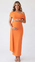 Orange Maternity Dress for Autumn Baby Shower | Bumplook