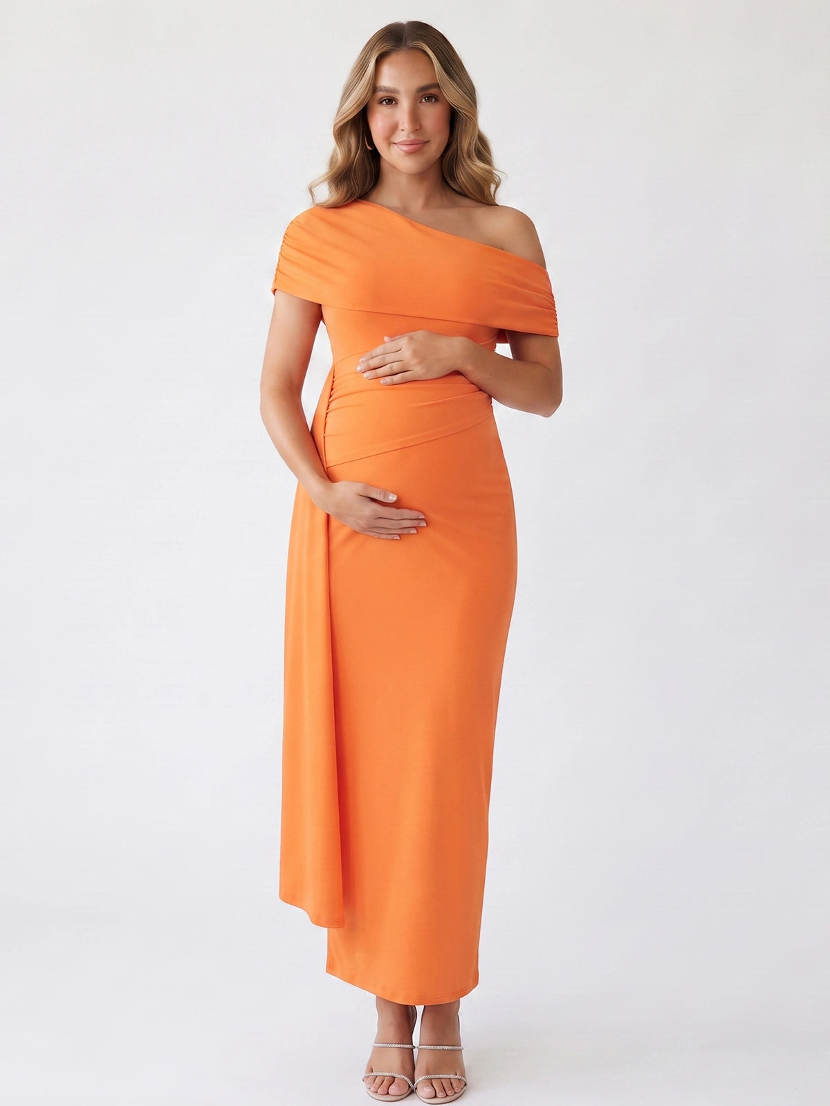 Orange Maternity Dress for Autumn Baby Shower | Bumplook