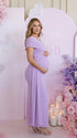 Lavender Ruched Maternity Maxi Dress for Pregnancy Photos | Bumplook
