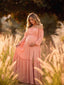 Peach Pink Off Shoulder Maternity Maxi Dress