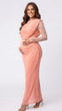 Pink Maternity Photoshoot Dress, Ruched Pregnancy Dress for Baby Shower, Gender Reveal, Pregnancy Announcement, Wedding Guest, Bridal Shower, Formal Events | Bumplook