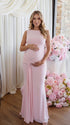 Pink Bodycon Maternity Dress for Baby Shower | Bumplook