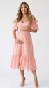 Pink Baby Shower Maternity Dress for Gender Reveal, Pregnancy Announcement and Maternity Photoshoot | Bumplook