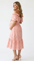 Pink Summer Maternity Dress for Baby Shower, Maternity Photoshoot, Bridal Shower and Pregnancy Announcement | Bumplook