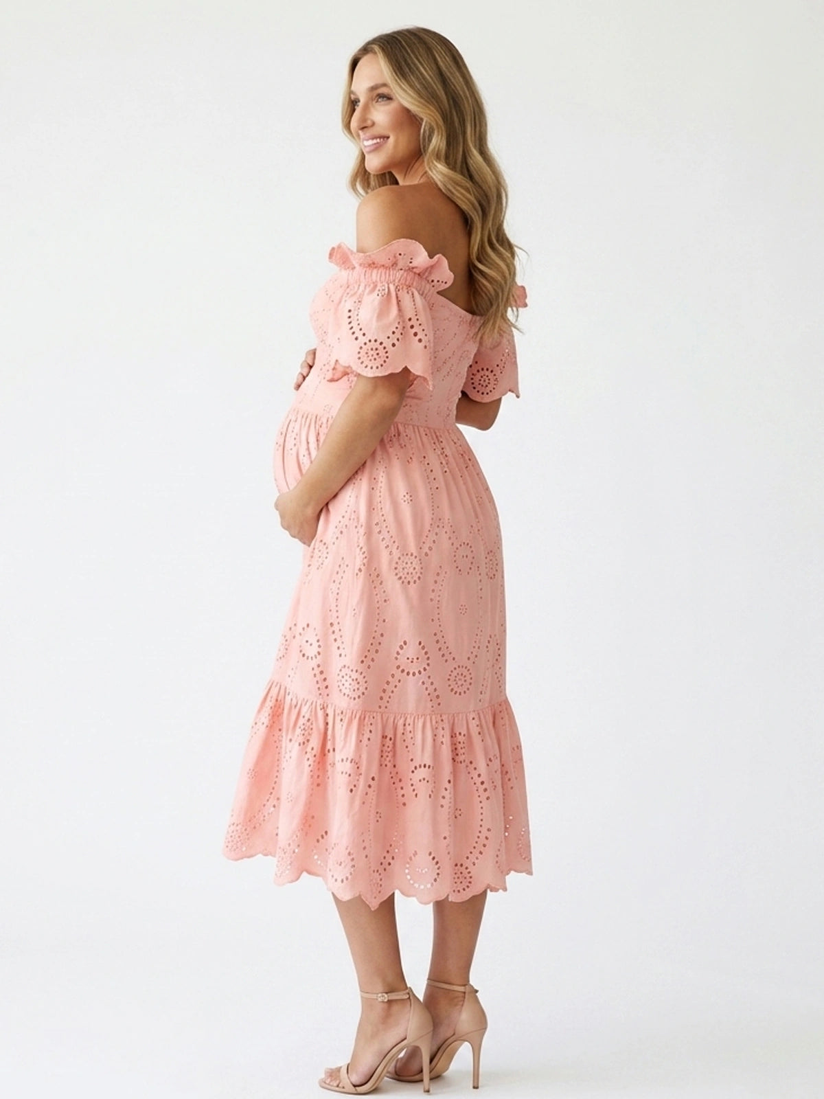 Pink Summer Maternity Dress for Baby Shower, Maternity Photoshoot, Bridal Shower and Pregnancy Announcement | Bumplook