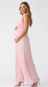 Romantic Pink Maternity Maxi Dress for Pregnancy Celebrations | Bumplook