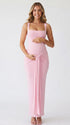Pink Bodycon Maternity Dress with Back Slit | Bumplook