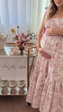 Pink Maternity Photoshoot Sundress with Romantic Flowing Skirt | Bumplook
