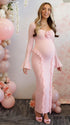 Elegant pink Maternity Maxi Dress – Photoshoot & Baby Shower Outfit