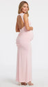 Blush Pink Bodycon Maternity Dress with Bump-Hugging Fit | Bumplook