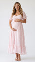 Pink Plus Size Maternity Dress for Baby Shower | Bumplook