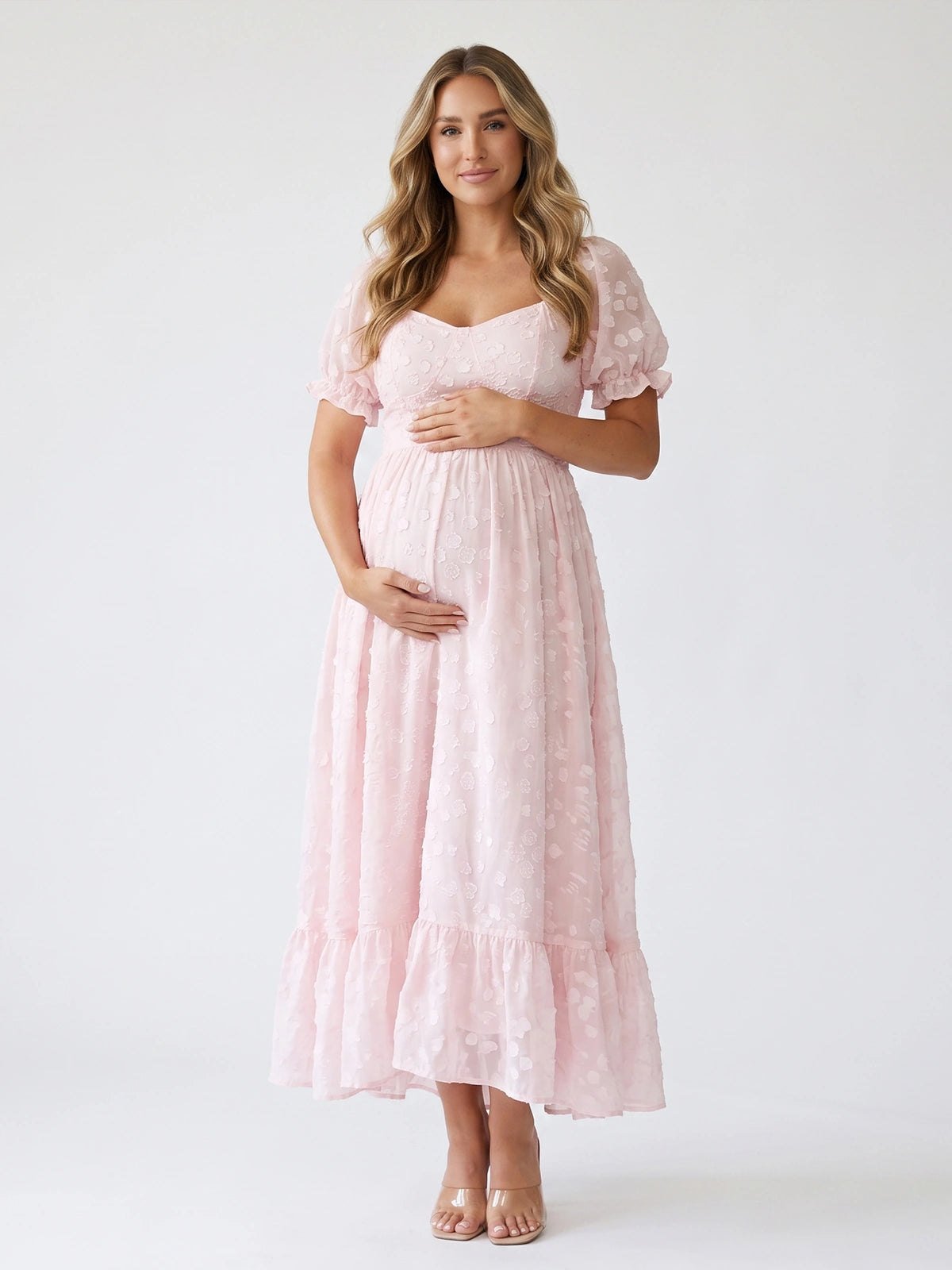 Pink Plus Size Maternity Dress for Baby Shower | Bumplook