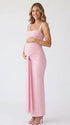 Pink Ruched Maternity Dress with Bump-Hugging Fitted Silhouette | Bumplook