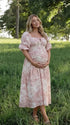 Pink Toile Maternity Dress for Pink Baby Shower | Bumplook
