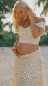 boho maternity outfit for beach photoshoot two piece set