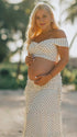 maternity crop top and skirt set for vacation photos