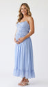 Powder Blue Baby Shower Maternity Dress for Pregnancy Photos | Bumplook